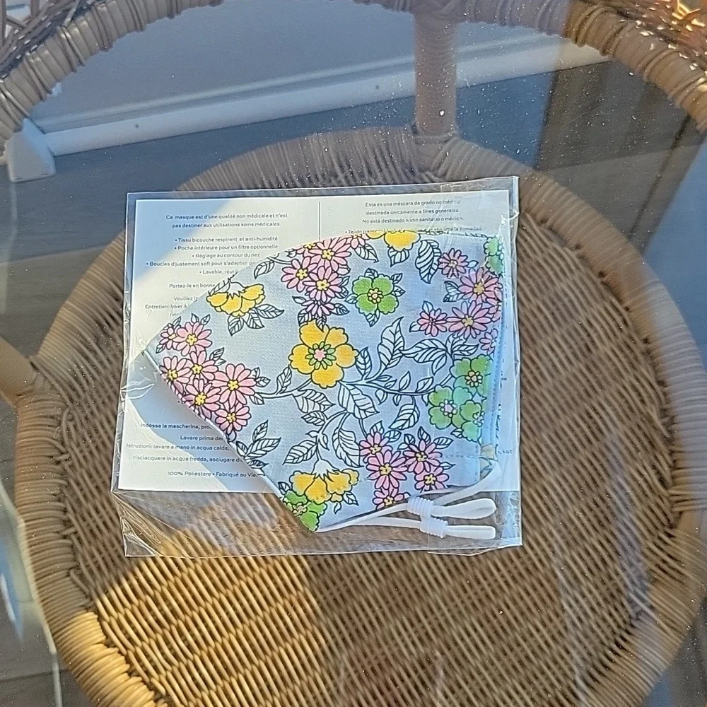 Tory Burch power blue floral face mask